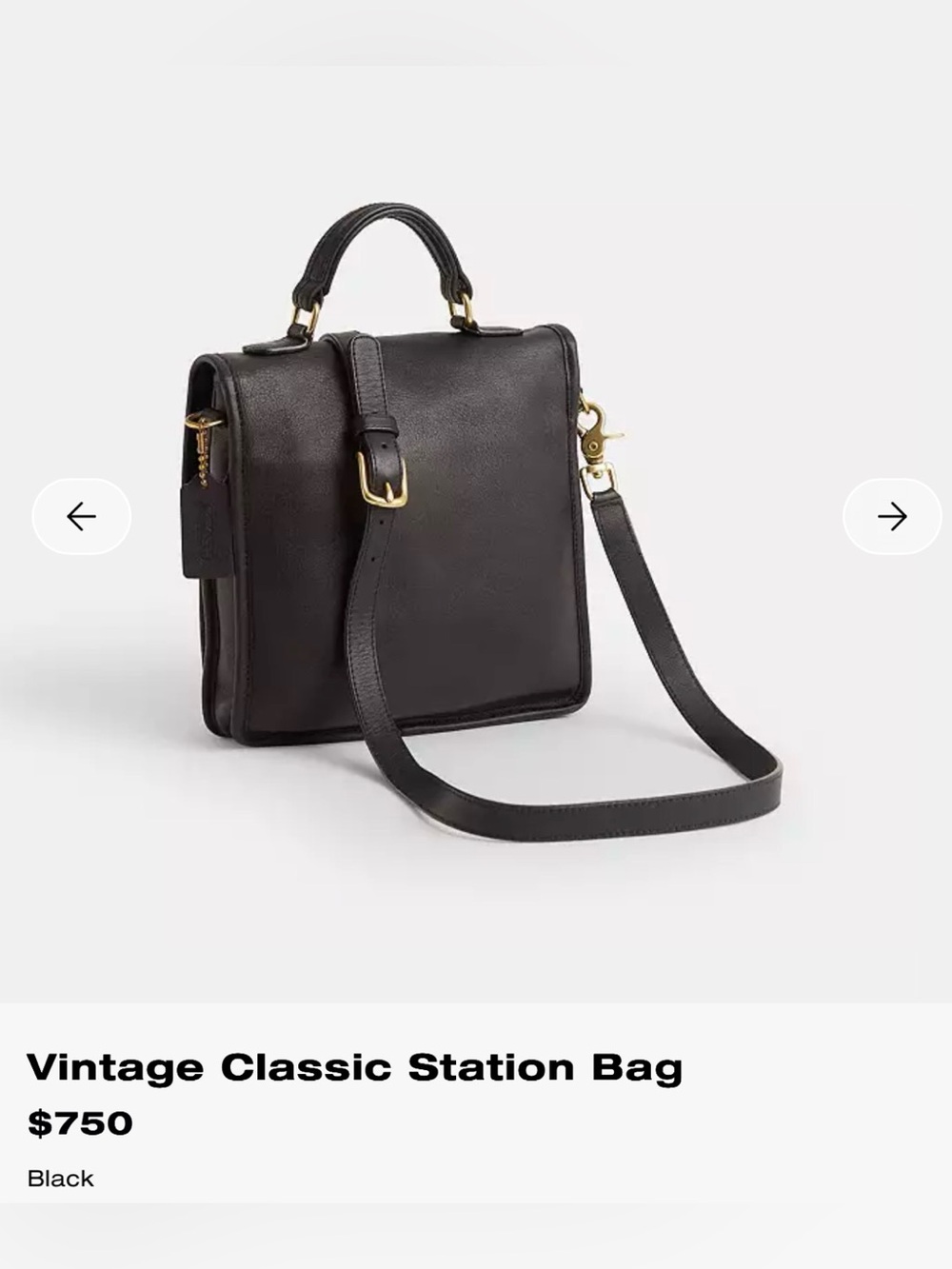Coach Vintage Classic Station Bag Black Leather Crossbody Handbag 5130 EUC - Picture 2 of 4